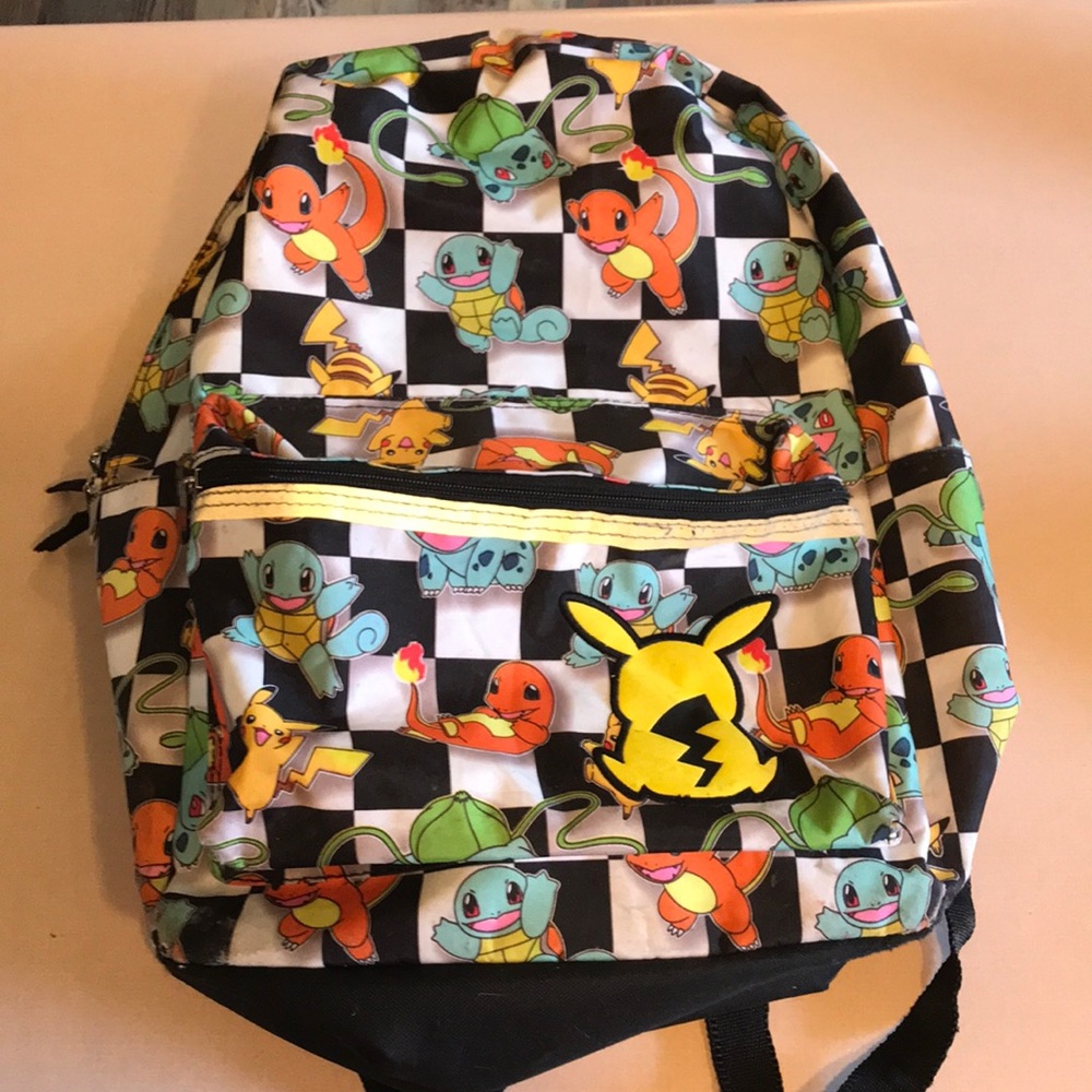 Pokémon backpack charmander squirtle bulbasaur  pikachu 17x14